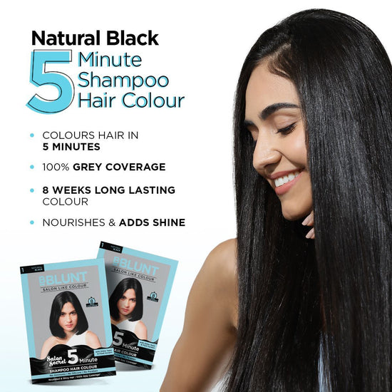 BBlunt Natural Black 5 Minute Shampoo Hair Colour No.1 - 20ml X 5