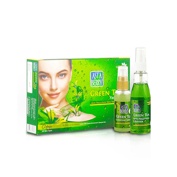 Astaberry Green Tea Facial Kit | 6 Steps (570ml) - House of Ateeq