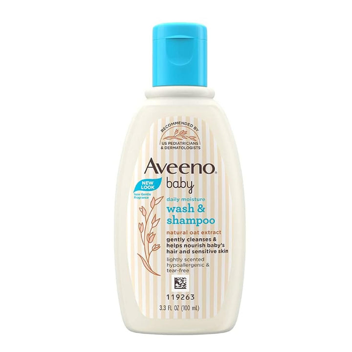 Aveeno Baby Daily Moisture Wash and Shampoo, 100ml
