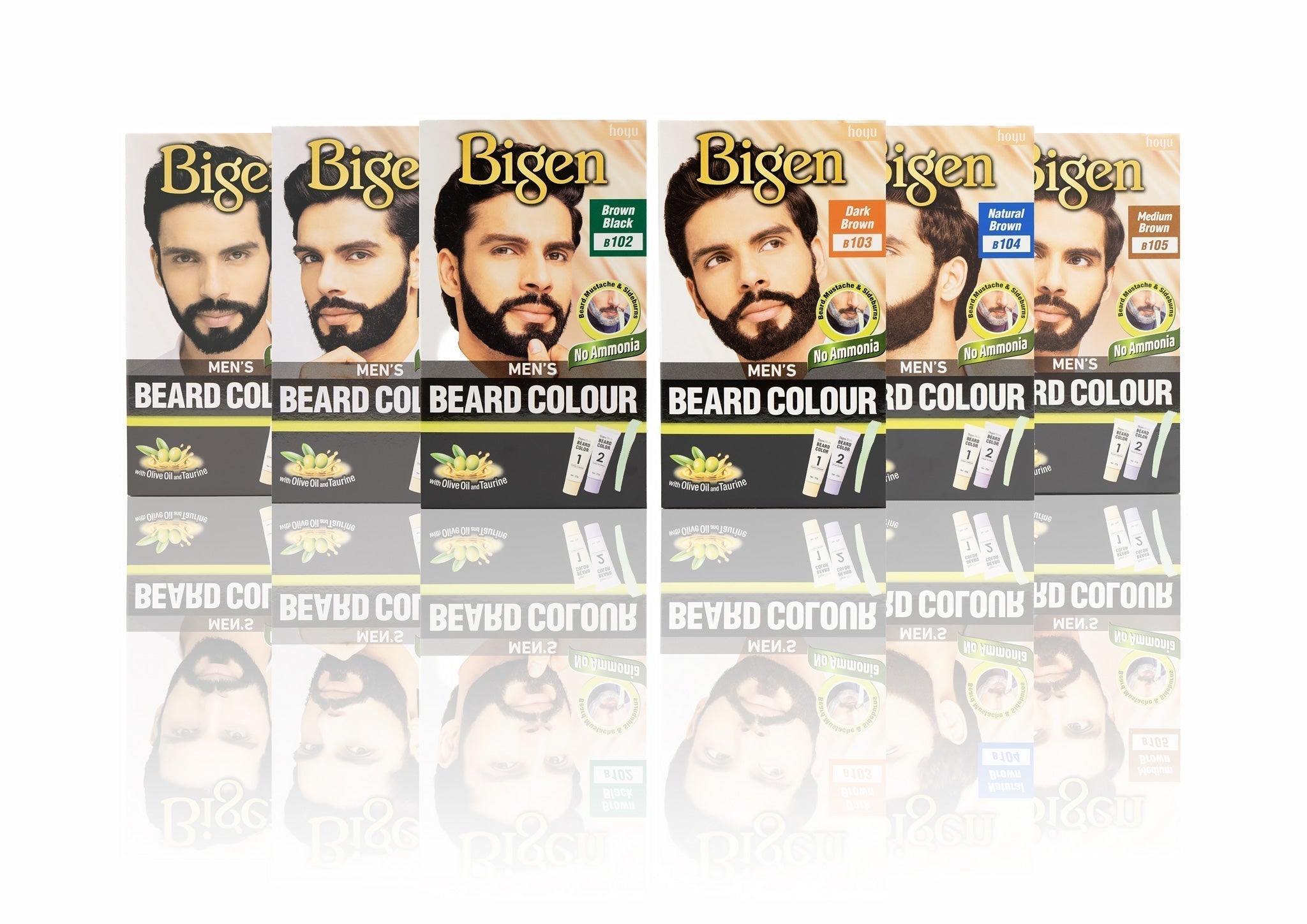 Bigen Beard Colour B102 cream and developer tubes