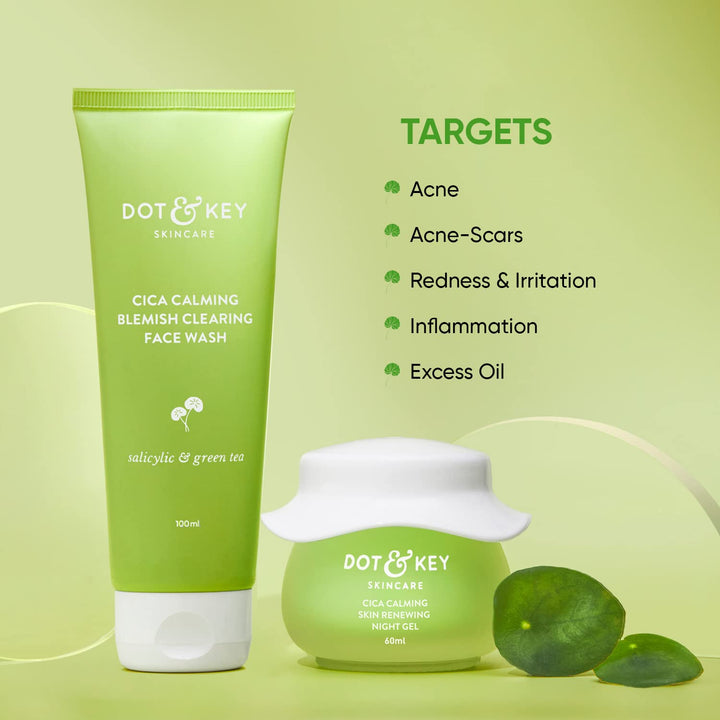 Dot & Key Cica Niacinamide Face Wash and Night Gel set