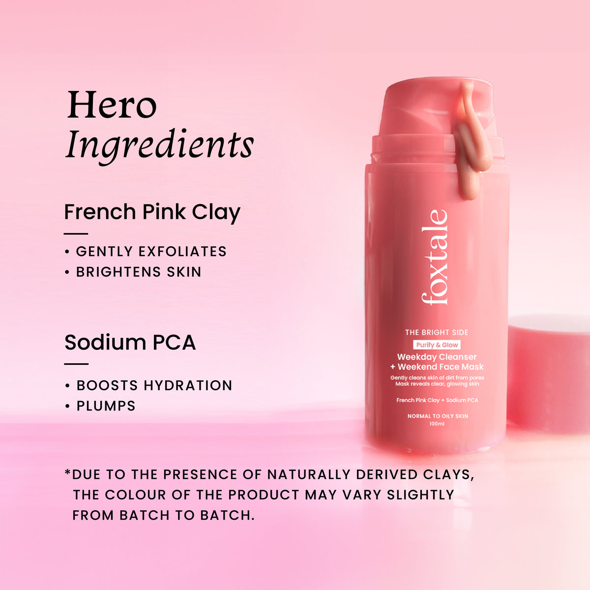 Foxtale Purify & Glow Cleanser + Mask Purifying Cleanser Doubles as an Exfoliating Glow Facial, 100ml3