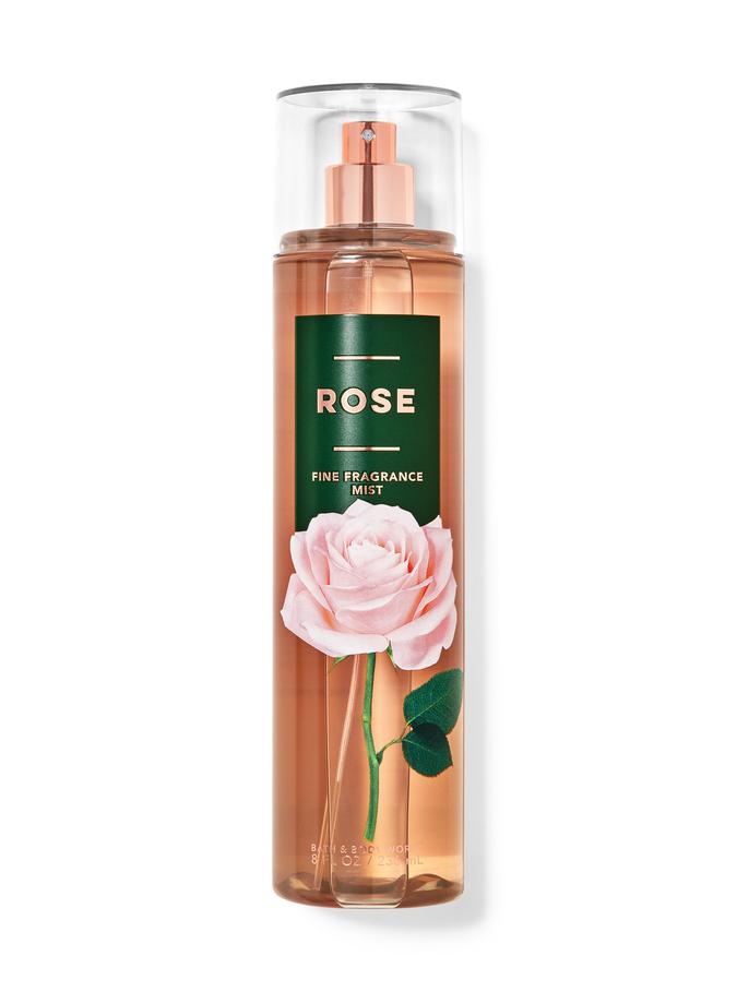 Front view of Bath & Body Works Rose Fine Fragrance Mist bottle