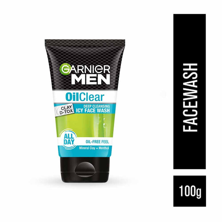 Garnier Men Oil Clear Clay D-Tox Facewash 100g tube