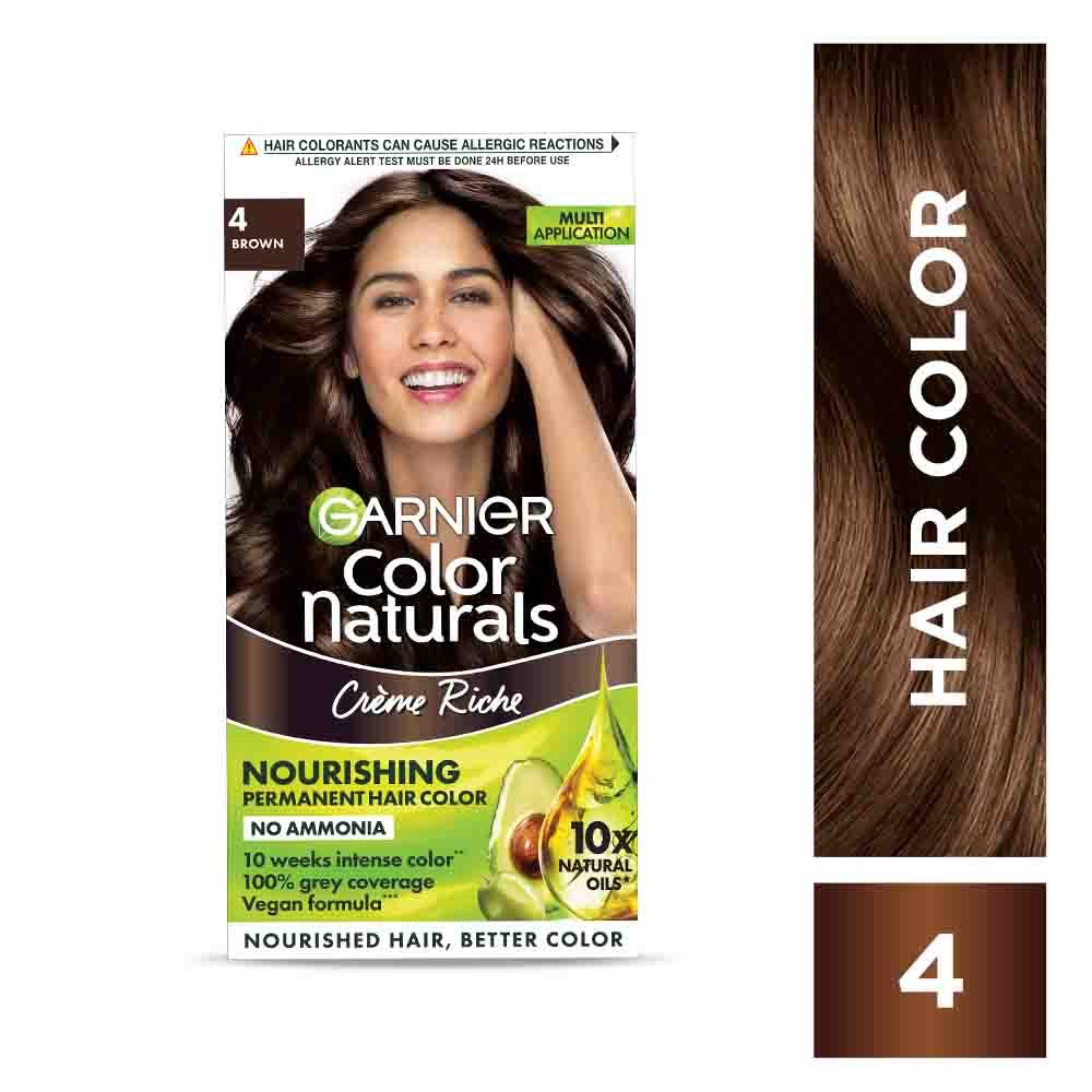 Garnier Shade 4 Brown Box with Colorant and Developer