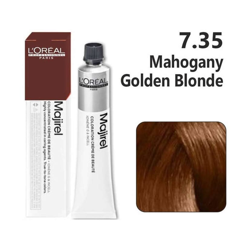 L'Oreal  Professionnel Paris - Majirel - 7.35 (Mahogany Golden Blonde) - Mix 1:1.5 - (49.5g) - House of Ateeq
