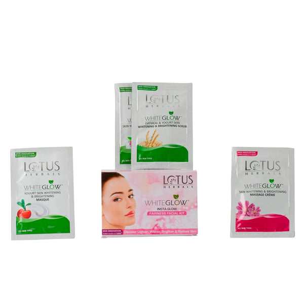 Lotus Herbals WhiteGlow InstaGlow Brightening 4-in-1 Facial Kit, 40g