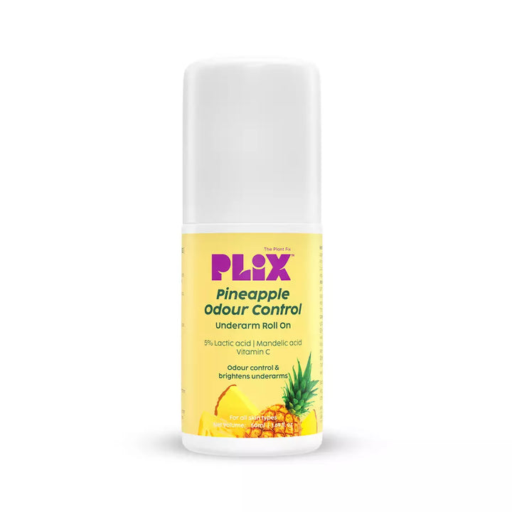 Plix Pineapple Underarm Roll-On for Odour Control & Bright Underarms, 50ml