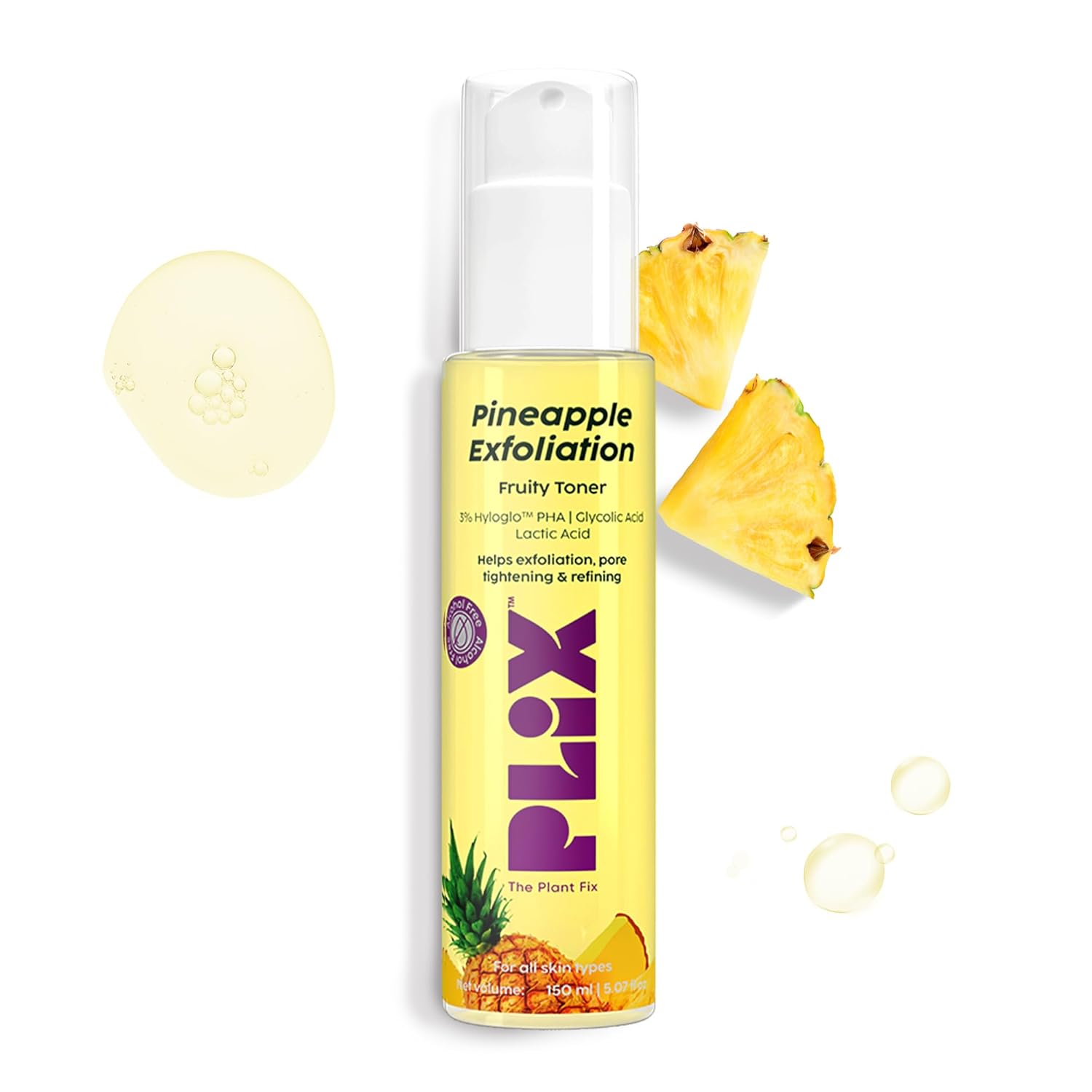 Plix Pineapple Exfoliating Fruity Toner for Smooth, Refined Skin, 150ml