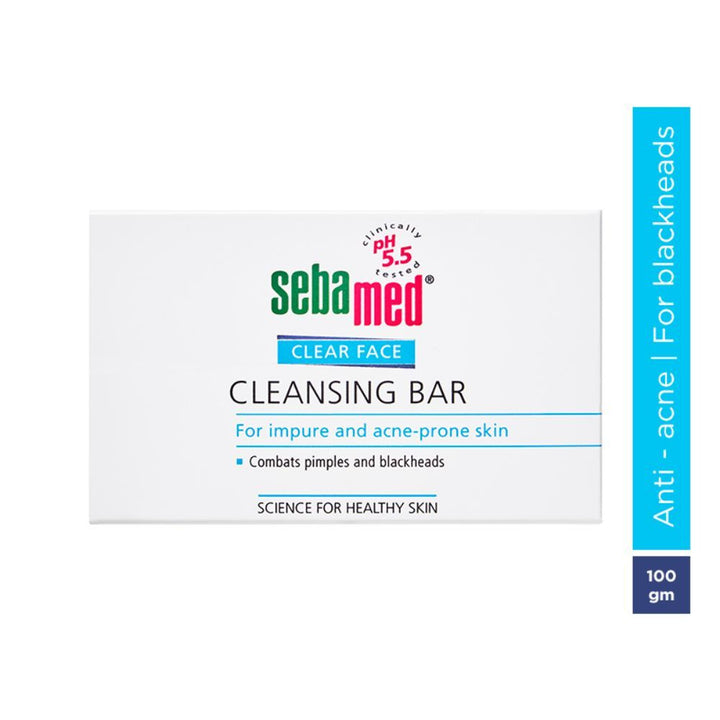 Sebamed bar with Vitamin E logo and pH 5.5 claim