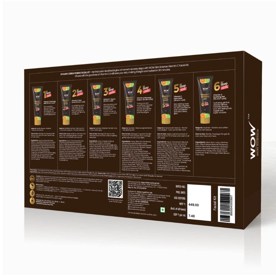 Step-by-step use of WOW Vitamin C Brightening Kit