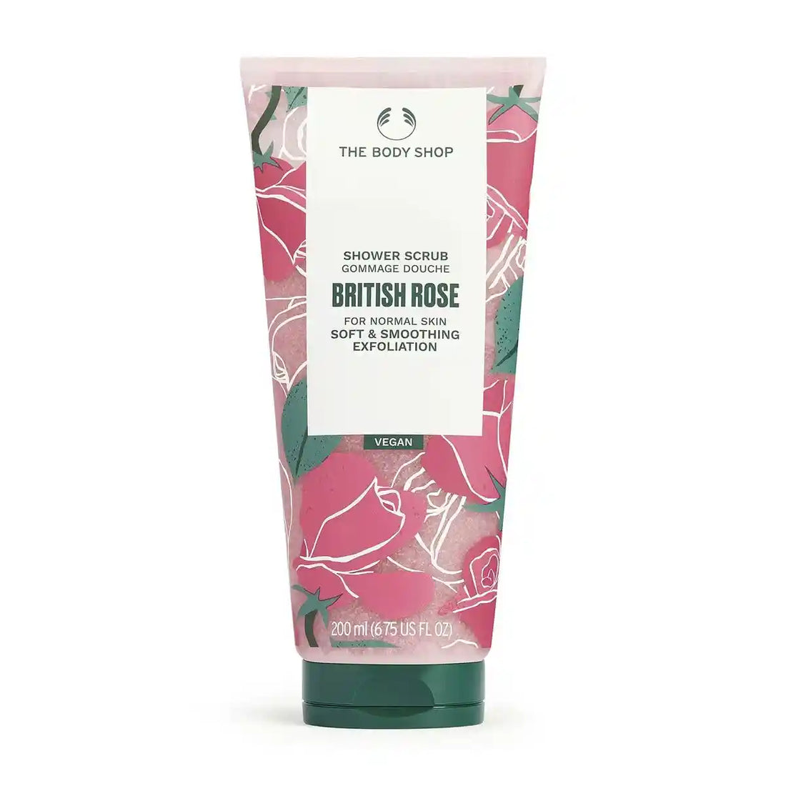 The Body Shop British Rose Shower Scrub, 200ml - House of Ateeq