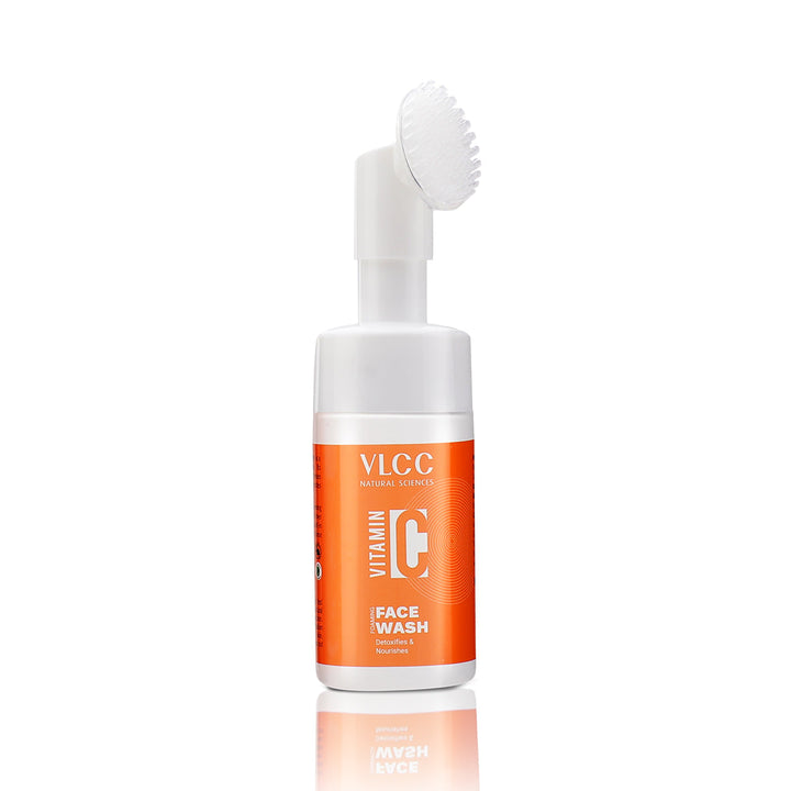 VLCC Vitamin C Face Wash with brush on a white background