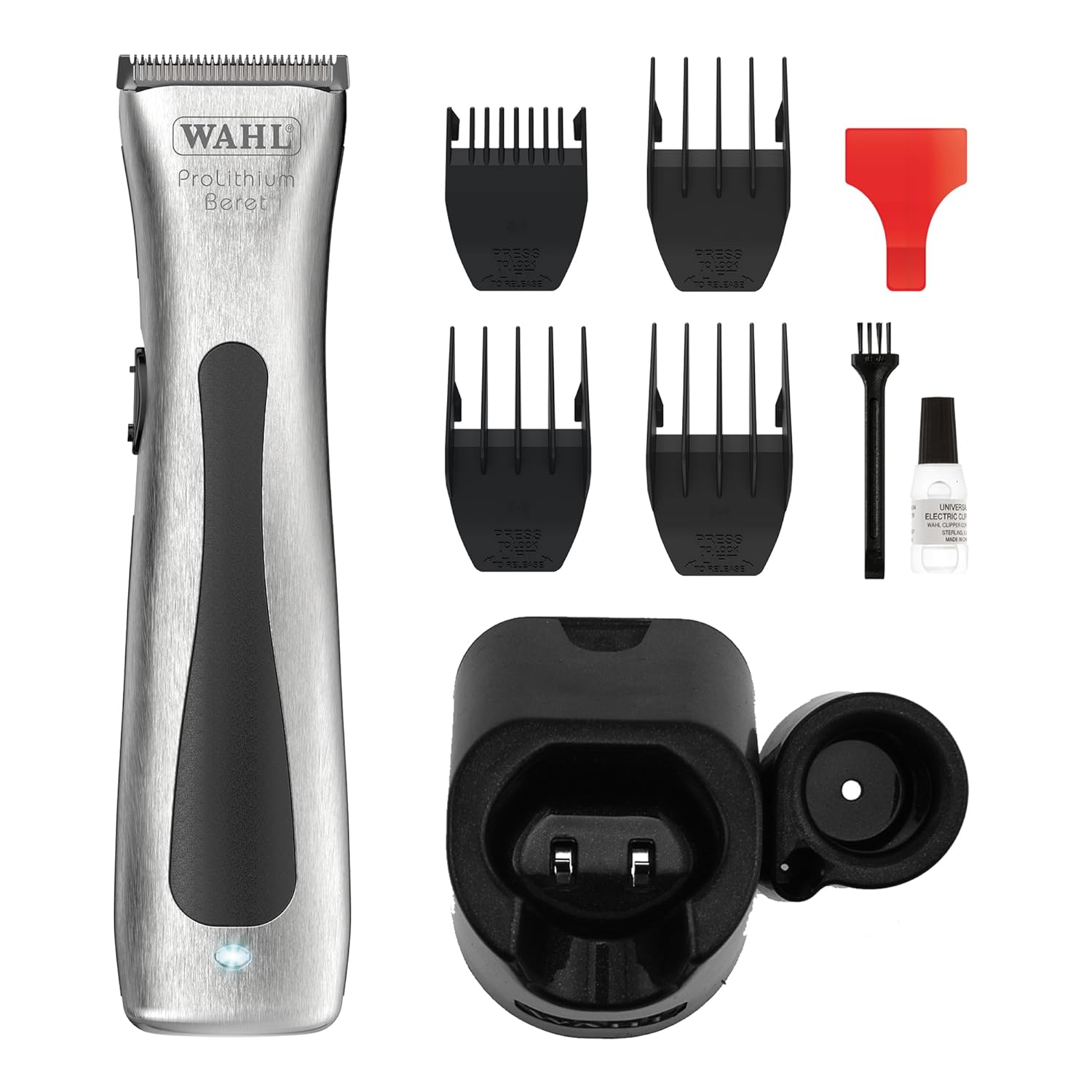 Wahl Beret 08841-724 Trimmer Front View with Attachments