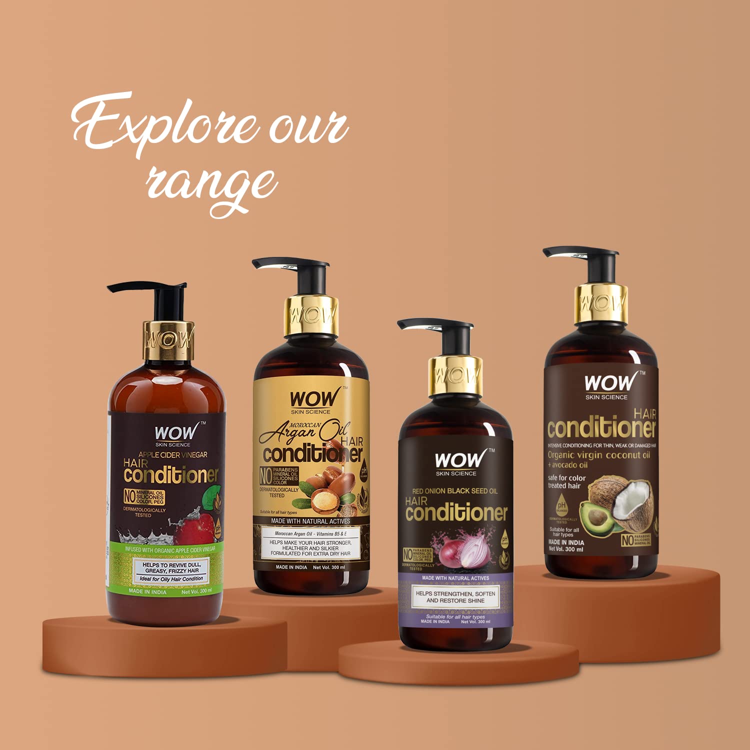 WOW Skin Science Coconut Oil & Avocado Oil Hair Conditioner, 300ml